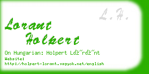 lorant holpert business card